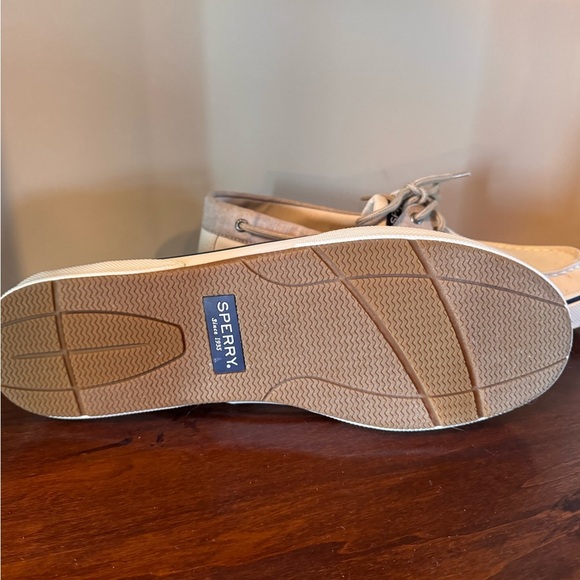 Sperry Men's Tan and Cream Boat Shoes size 14 new without tags - Picture 4 of 9
